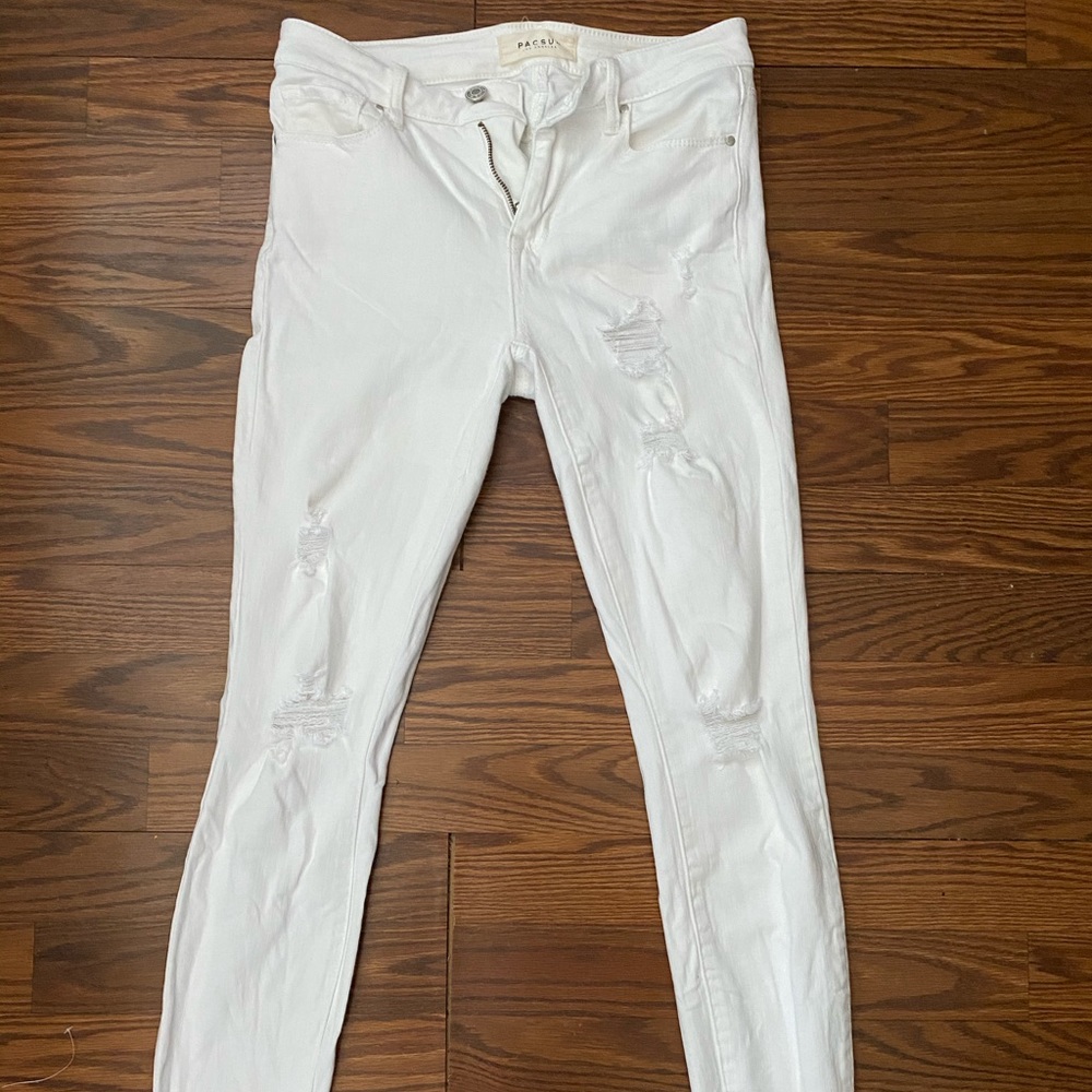 Pacsun White Cropped Jeans
